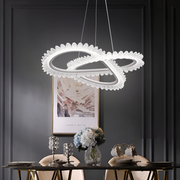 Luminis PRISM LED Chandelier, Crystal and Metal, 4 Circles, Dimmable, Adjustable Height, Cold/Warm/Neutral Light, Luxurious Lighting