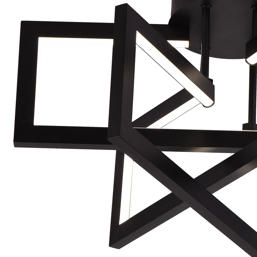 LED chandelier with remote control 73W, 3 Elements, Cold/Warm/Neutral light, Dimmable, Black, LT750/3BK