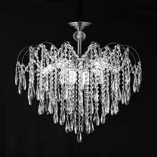 Crystal Chandelier CC9324/5CH, 5x E14, Diameter 49cm, Chrome
