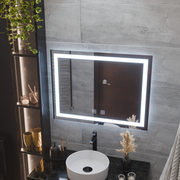 Rectangular LED Mirror 60x80cm Edge LUMINOUS Touch Defog System