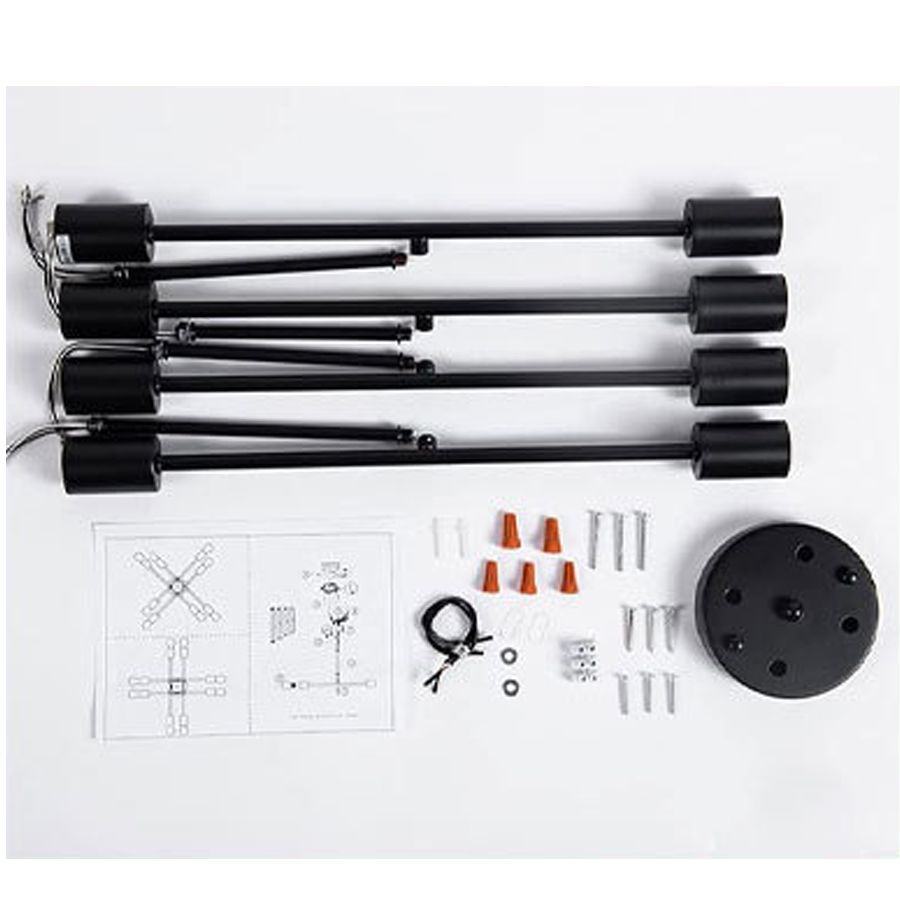 Modernist Octa 8 Chandelier, 8x E27, Black, Modern Design