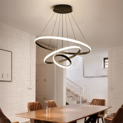 LED chandelier with clear remote control, 45W, 3 circles, cold/hot/neutral light, unstable, black