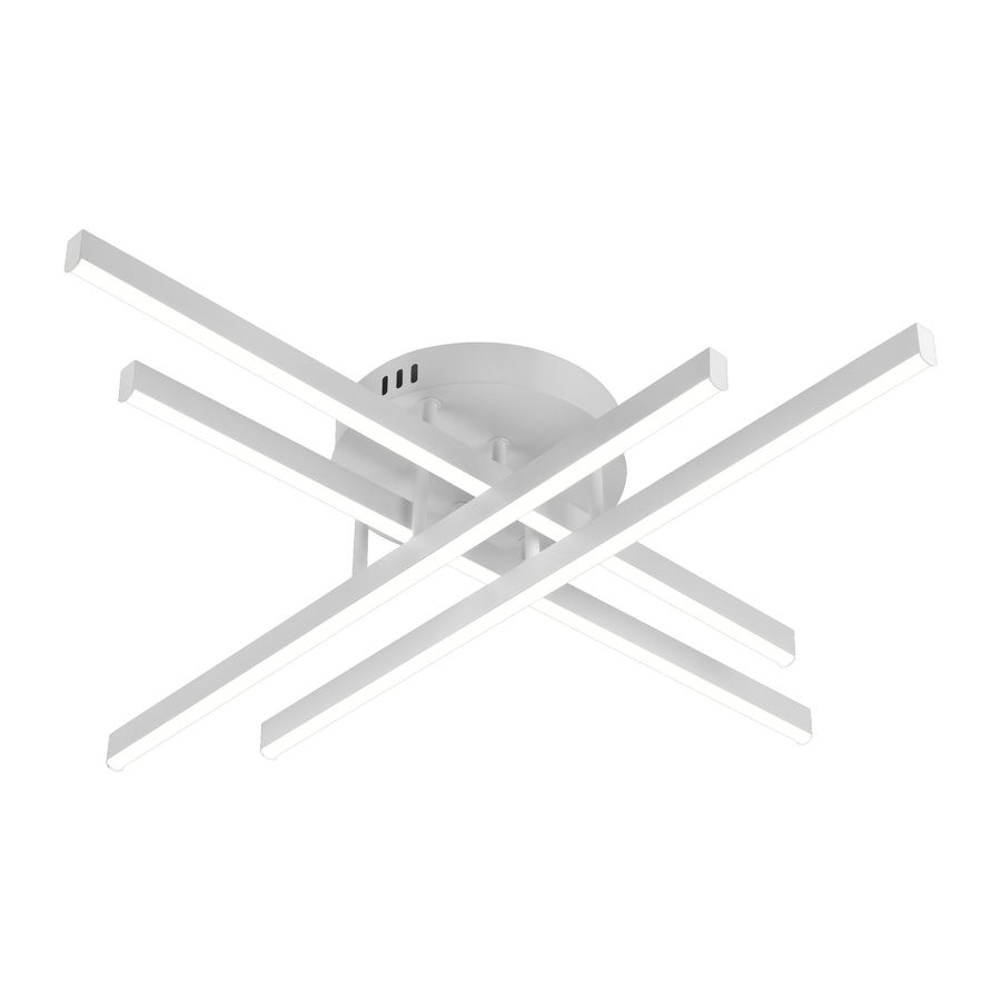 GIO Remote Control LED Chandelier, 54W, 4 Elements, Cold/Cool/Neutral Light, Dimmable, White