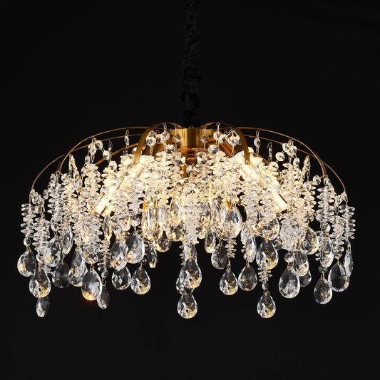 Crystal Chandelier CC9321/5FGD, 5x E14, Diameter 49cm, Gold