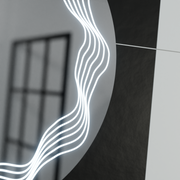 LED Round Mirror 60cm, Flusso Touch, Demister System, Dimmable