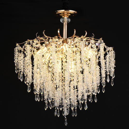 Crystal Chandelier CC9323/8FGD, 8x E14, Diameter 60cm, Gold