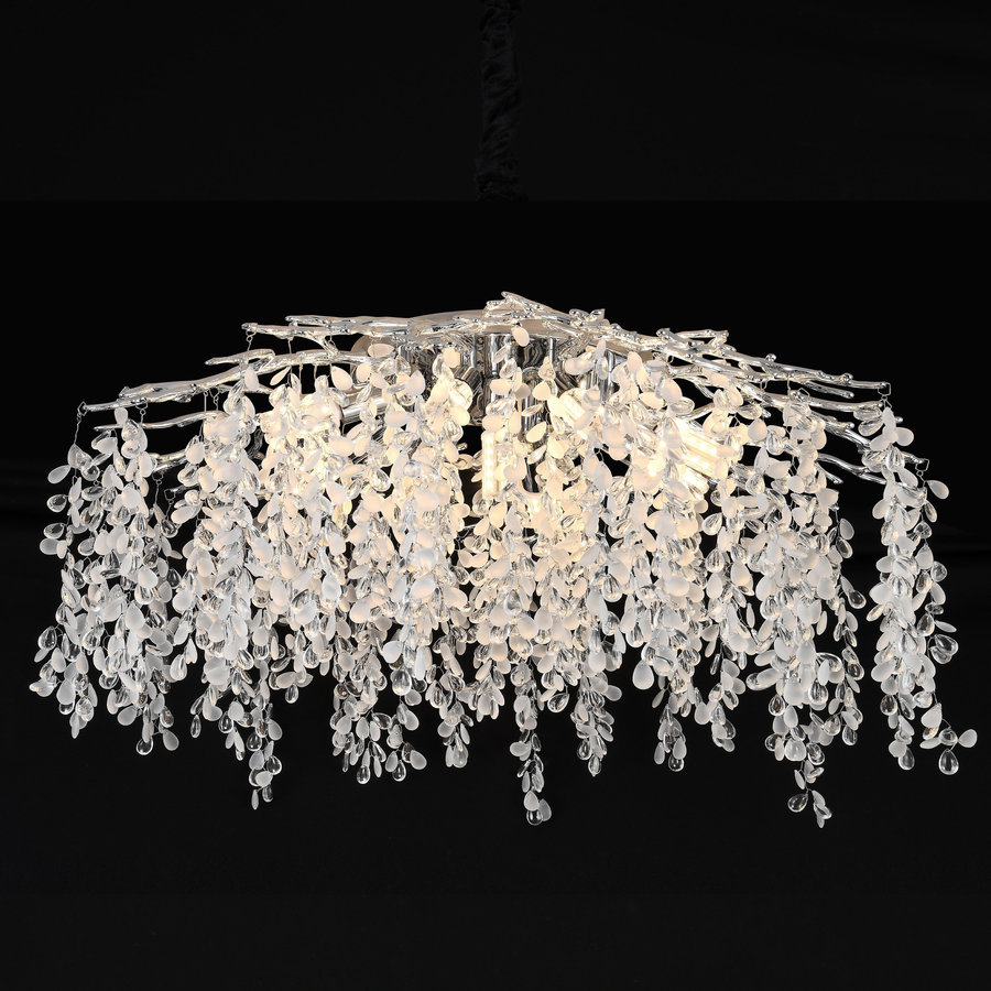 Crystal Chandelier CC8080/D800CH, 9x E14, Diameter 49cm, Chrome
