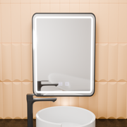 Rectangular LED Mirror, 50x70cm, Taglio Touch, Demister System, Black Frame