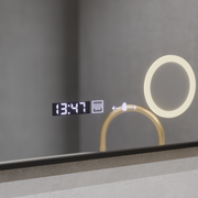 MotionGlow Sensor LED Mirror Francesca 80x60 cm Warm/Cold/Neutral Light Dimmable Defog System Thermometer Clock Marcello Funghi Collection