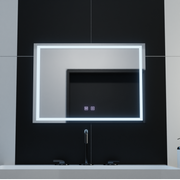 Rectangular LED mirror, 70x50cm, Umbria Touch, Demister System, Dimmable