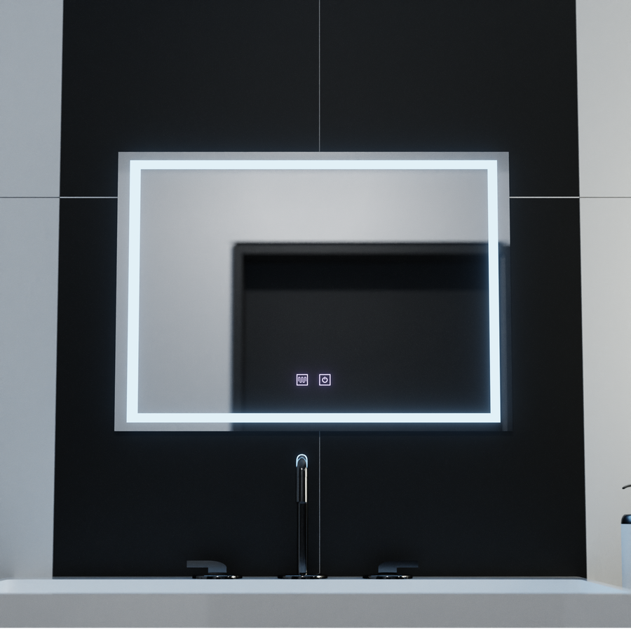 Rectangular LED mirror, 70x50cm, Umbria Touch, Demister System, Dimmable