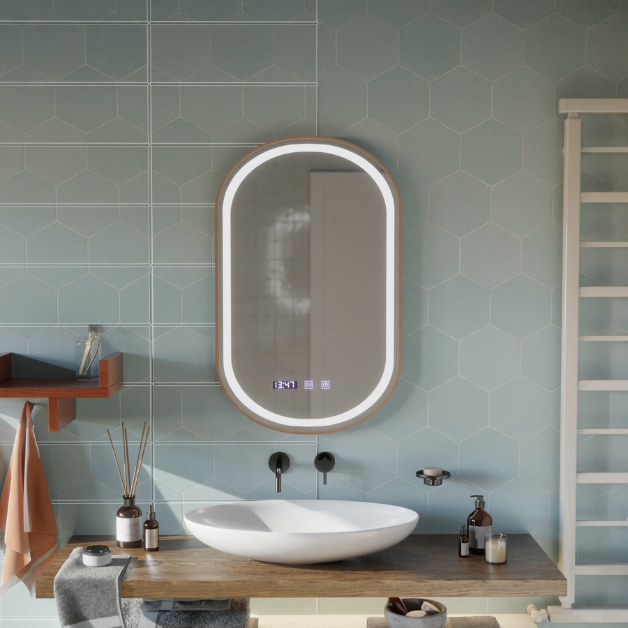 Impora Touch LED Mirror Defog System 50x80 cm Rose Gold Frame