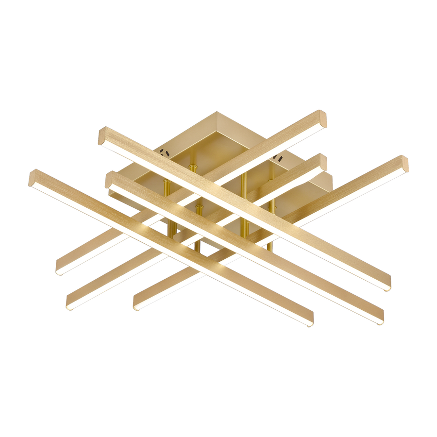 LED Chandelier with Remote Control LINEX, 83W, Light 3000K/4000K/6000K, Dimmable, Gold