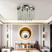 Round Alberian LED chandelier, 20W, cold/hot/neutral light, crystal, glossy chromium