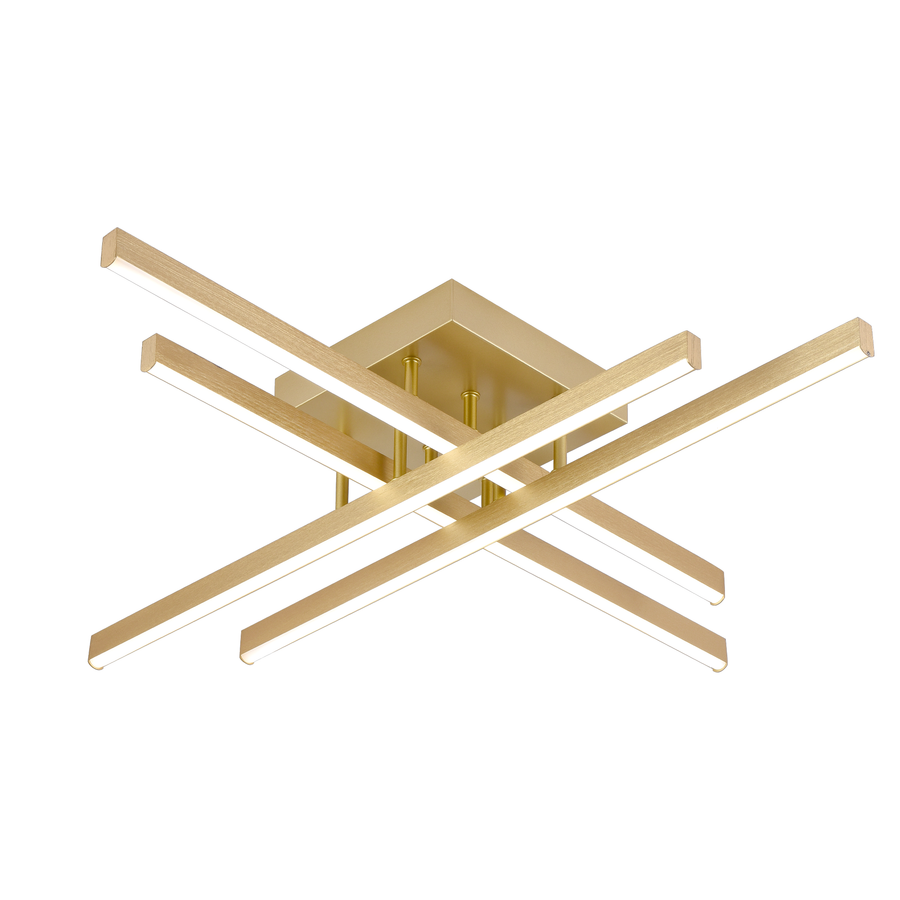 LED Chandelier with Remote Control LINEX, 54W, Light 3000K/4000K/6000K, Dimmable, Gold