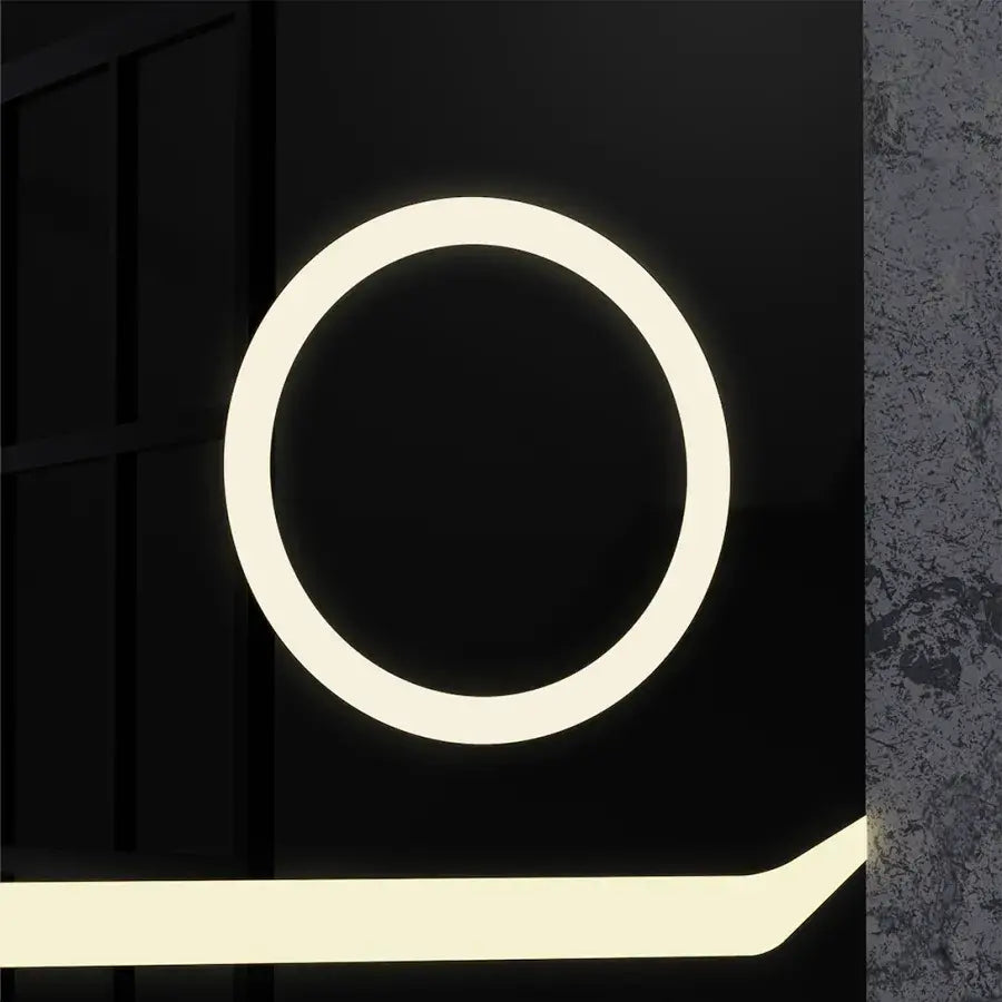 Rectangular LED mirror, 80x60cm, Definition MotionGlow Marcello, Demister System, Clock & Thermometer, Cosmetic Magnifier, Dimmable