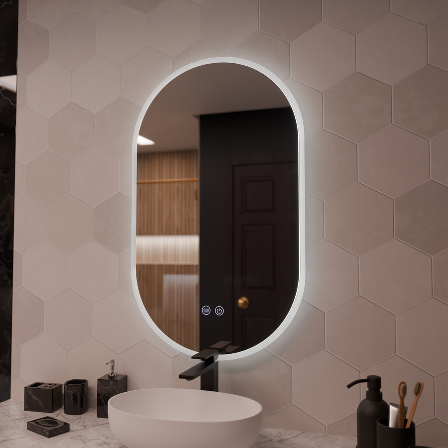 Oval LED mirror 50x80cm Llexort, Touch, Demister System, Dimmable