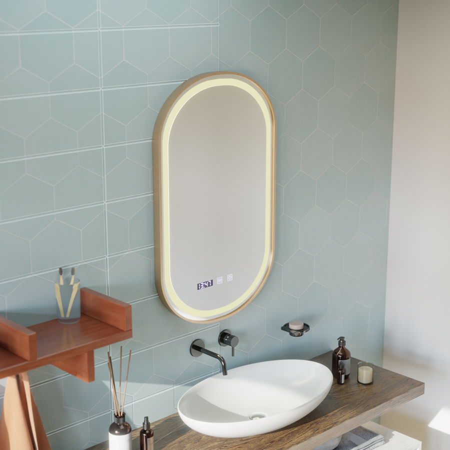 Impora Touch LED Mirror Defog System 50x80 cm Rose Gold Frame