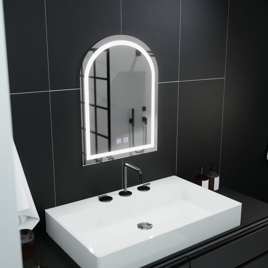 Arched LED mirror 60x80cm, Arco Touch, Demister System, Dimmable