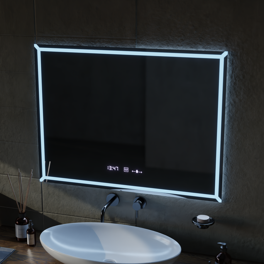 Rectangular LED mirror, 60x80cm, VillayTouch Marcello, Demister System, Dimmable