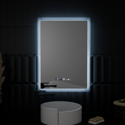 Rectangular LED Mirror 50x70cm Zampa Sensor Motionglow Marcello Clock Defrition System & Dimable Thermometer