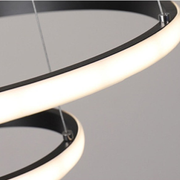LED chandelier with clear remote control, 45W, 3 circles, cold/hot/neutral light, unstable, black