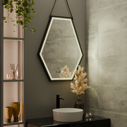 Rectangular LED mirror 120x80cm Motionglow sensor Marcello Dismantic Clock Defrosting System