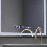 Mirror LED rectangular 60x80cm Verite Royale Gold Motionglow Marcello Dimable Clock Defrosting System
