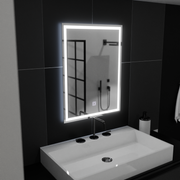 Rectangular LED mirror, 50x70cm, FRAME Basic Touch