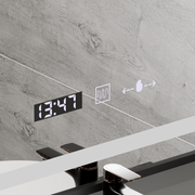 Mirror LED rectangular 60x80cm Verite Majeste Noir Motion Glow Marcello Clock Defrost & Dimable Thermometer