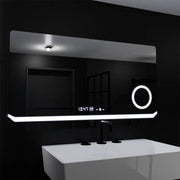 Rectangular LED mirror, 80x60cm, Definition MotionGlow Marcello, Demister System, Clock & Thermometer, Cosmetic Magnifier, Dimmable