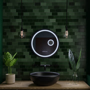 Round LED mirror Sensor Motionglow Micah Marcello 60 cm Dismantic Clock Defrosting System