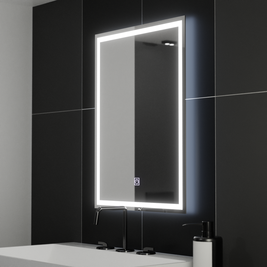 Rectangular LED mirror, 50x70cm, FRAME Basic Touch