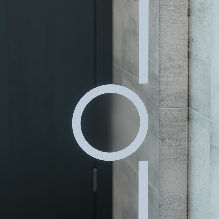 Rectangular LED mirror, 75x90cm, Eclat MotionGlow Marcello, Demister System, Clock & Thermometer, Cosmetic Magnifier, Dimable