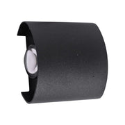 Fantas Outdoor and Indoor LED Wall Lamp, 2 Sources x 1W, IP65, Metallic, Black, 3000K