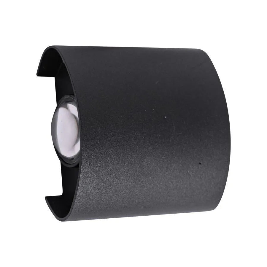 Fantas Outdoor and Indoor LED Wall Lamp, 2 Sources x 1W, IP65, Metallic, Black, 3000K