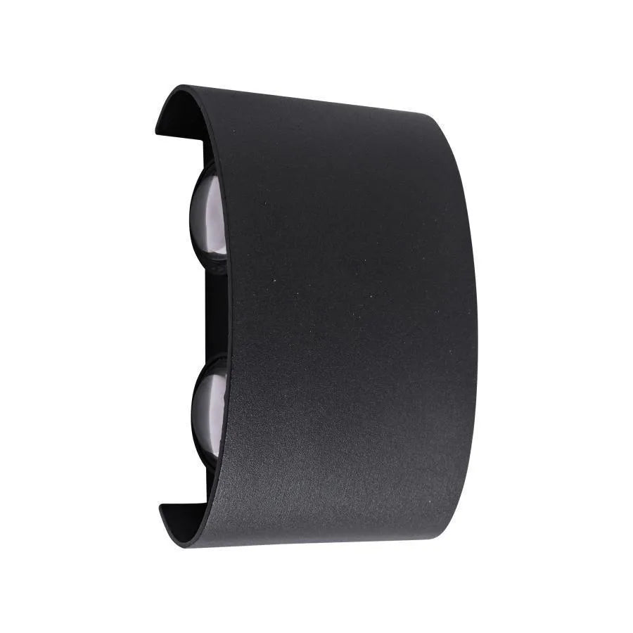 Fantas Outdoor and Indoor LED Wall Lamp, 4 Sources x 1W, IP65, Metallic, Black, 3000K