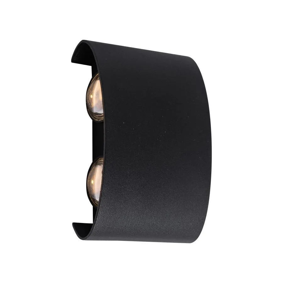 Fantas Outdoor and Indoor LED Wall Lamp, 4 Sources x 1W, IP65, Metallic, Black, 3000K