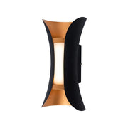 Ucrus Outdoor Wall Lamp, 12W, Black with Gold, 3000K