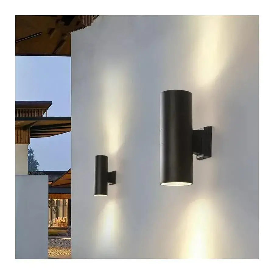 Valeria Outdoor Wall Lamp, 2*GU10, Black, Metal and Glass
