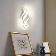 Reid 20W LED Wall Lamp Wavy Cold/Warm/Neutral Light Metal and White SIlicon