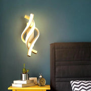 Reid 20W LED Wall Lamp Wavy Cold/Warm/Neutral Light Metal and White SIlicon
