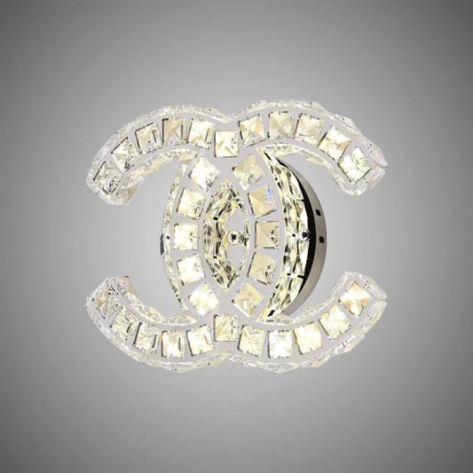 LED wall light with YANIRA crystal 28W, Cold/Warm/Neutral light, Shiny Chrome