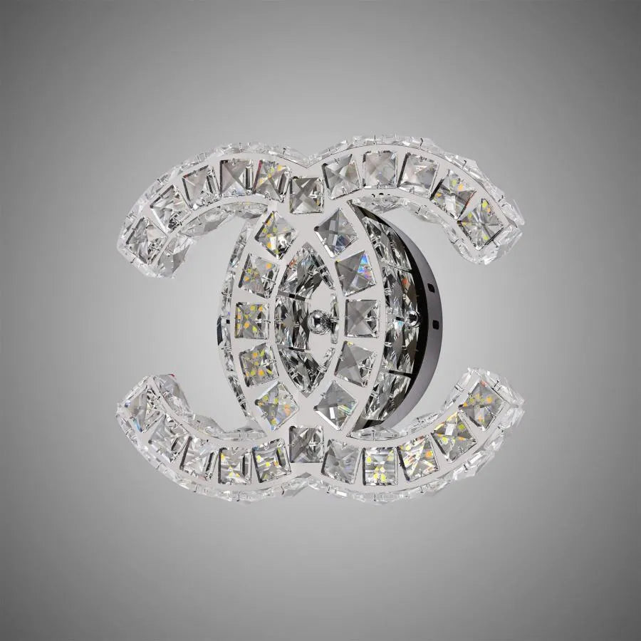LED wall light with YANIRA crystal 28W, Cold/Warm/Neutral light, Shiny Chrome