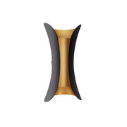 Pauline Outdoor LED Wall Lamp, 10W, Metal, Black and Gold