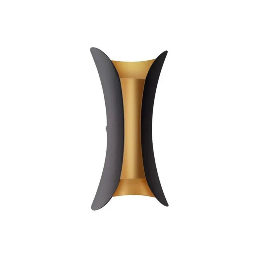 Pauline Outdoor LED Wall Lamp, 10W, Metal, Black and Gold