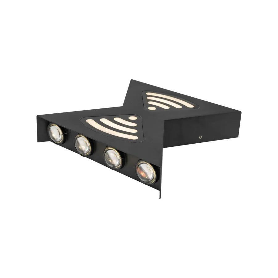 Retelis Outdoor LED Wall Light, 12W, Metal, Black