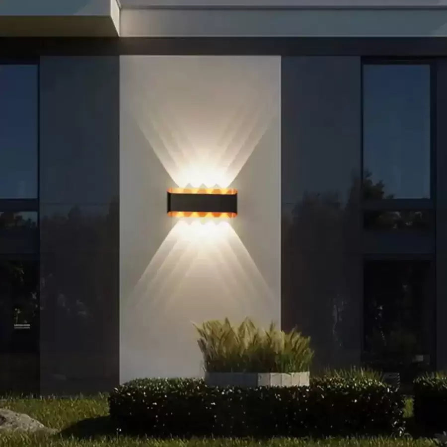 Elliot 8W Outdoor LED Wall Lamp Gold Black