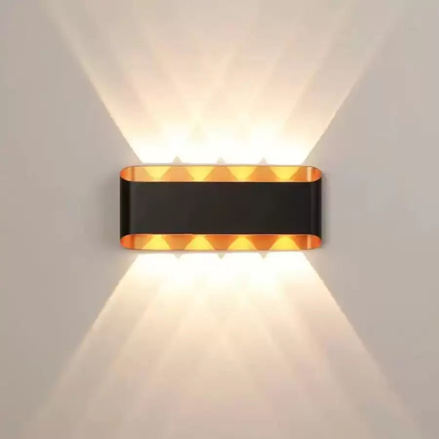 Elliot 8W Outdoor LED Wall Lamp Gold Black