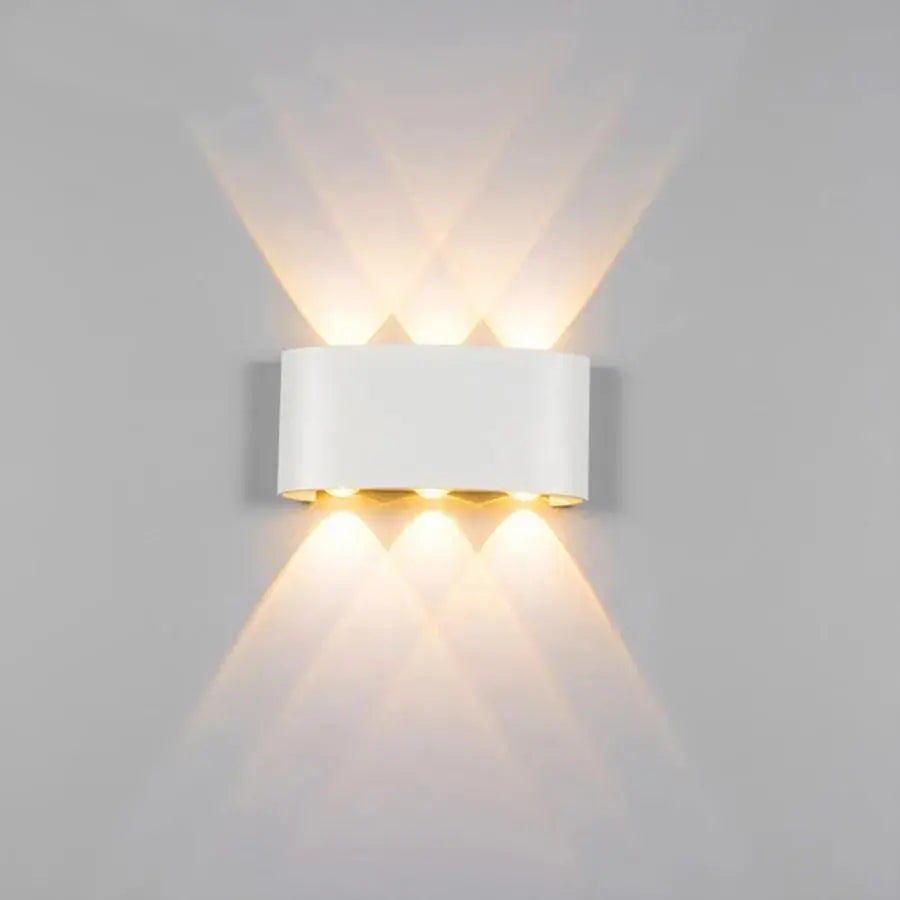 Fantas Outdoor and Indoor LED Wall Lamp, 6 Sources x 1W, IP65, Metallic, White, 3000K